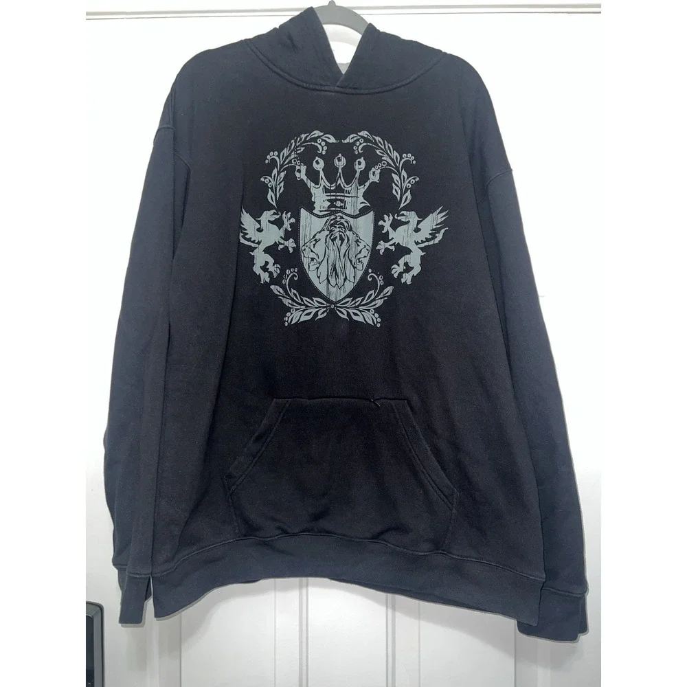 Outlooks Sweatershirt Hoodie Black Y2K‎ Logo Zipper Men's XL Pullover